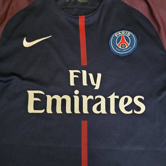 Paris Saint Germain Jersey Mens XL Blue Nike Dri Fit Ligue 1 Soccer Mbappe 29 - Picture 3 of 13